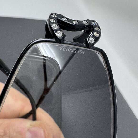 CHANEL Sunglasses Shield Sun Visor Rhinestone CoCo Mark Black 4073-s Gradient - Picture 6 of 15